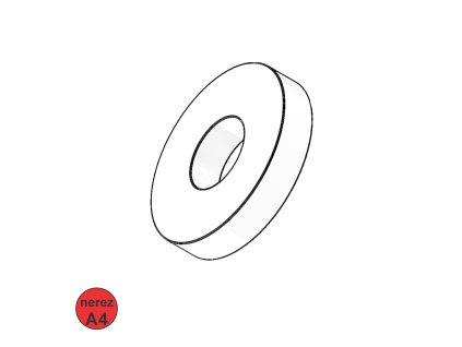 Podložka kruhová, A4; M 6 (6,4 x 17 x 3)_1