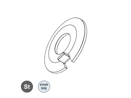 Podložka pojistná s vnějším nosem, ZB; M 12_1