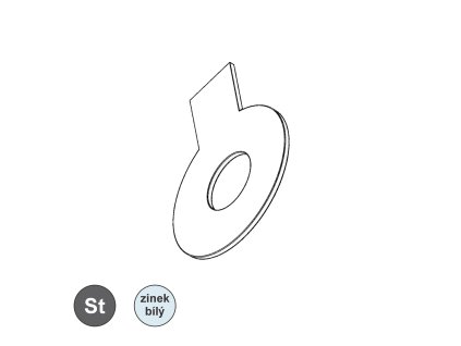 Podložka pojistná s jazýčkem, ZB; M 14_1