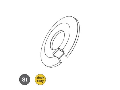 Podložka pojistná s vnějším nosem, ZŽ; M 8_1