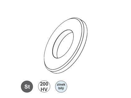 Podložka plochá, ZB, 200HV;  M 42_1