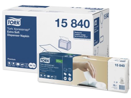 Tork Xpressnap 15840, extra jemně bílý ubrousek N4, karton 8x500 ks, sklad 1/4
