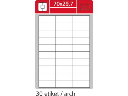 Samolepící etikety bílé SK LABEL STANDARD, 70 x 29,7 mm, 100 archů