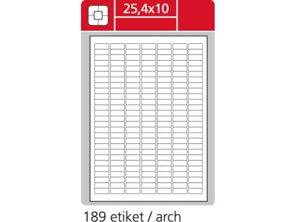 Samolepící etikety bílé SK LABEL STANDARD, 25,4 x 10 mm, 100 archů