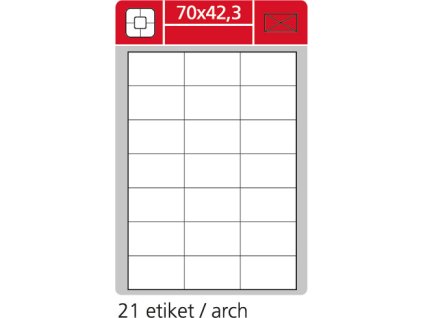 Samolepící etikety bílé SK LABEL STANDARD, 70 x 42,3 mm, 100 archů