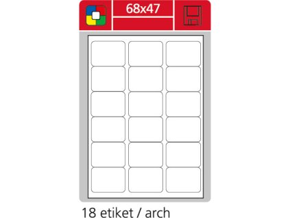 Samolepící etikety bílé SK LABEL STANDARD, 68 x 47 mm, 100 archů