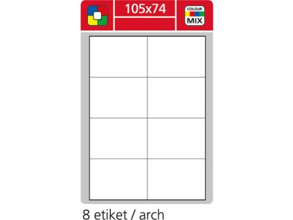Samolepící etikety bílé SK LABEL STANDARD, 105 x 74 mm, 100 archů