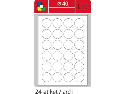 Samolepící etikety bílé kulaté SK LABEL STANDARD, průměr 40 mm, 100 archů