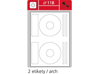 Samolepící etikety bílé kulaté SK LABEL STANDARD, průměr 118 mm, 100 archů