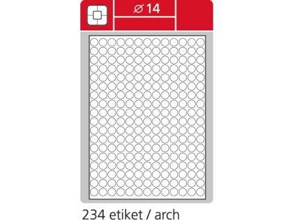 Samolepící etikety bílé kulaté SK LABEL STANDARD, průměr 14 mm, 100 archů
