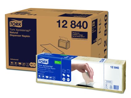 Tork Xpressnap 12840, přírodní hnědý ubrousek N4, karton 8x1125 ks, sklad 1/4