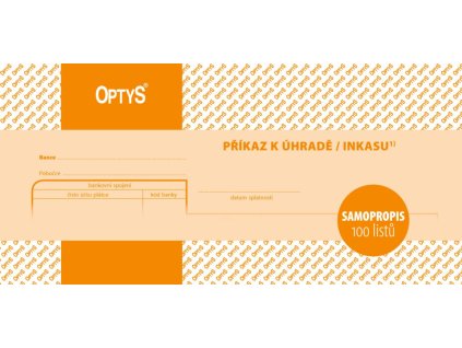 jednorazovy prikaz k uhrade samopropisovaci 21 x 10 cm 100 listu2