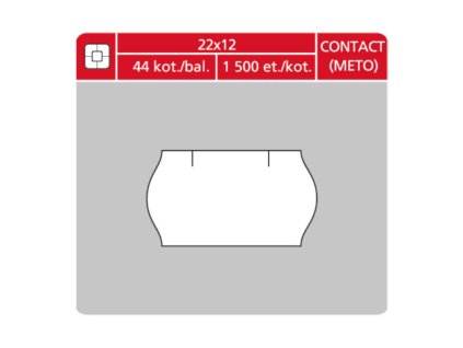 etikety cenove sk 22x12 contact bile oble okraje 1500 ks