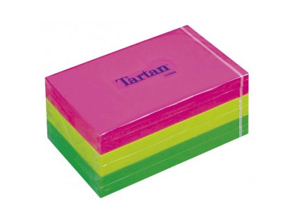 3m samolepici blocek tartan barevny neon 76x127 mm 6x100 listku