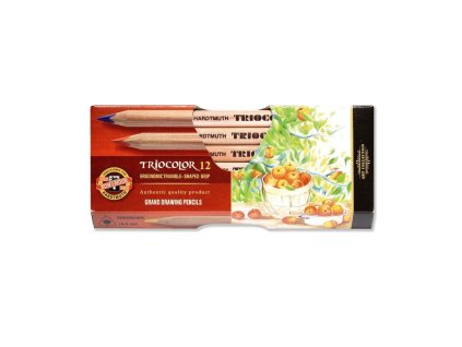 koh i noor 3152 souprava pastelek trojhrannych triocolor prirodni drevo 12 barev