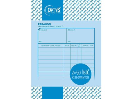 optys 1041 paragon a6 cislovany 2 x 50 listu