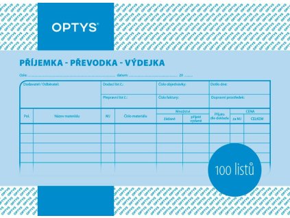 OPTYS 1042, Příjemka, převodka, výdejka A5, 100 listů