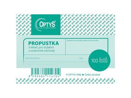 optys 1147 propustka a7 100 listu