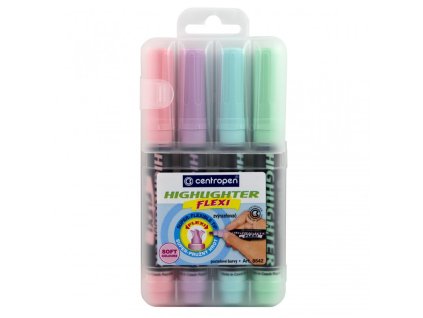 centropen zvyraznovac 8542 sada 4ks stopa 1 46 mm pastelove barvy