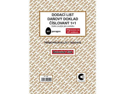 balousek pt142 dodaci list danovy doklad a5 samopropis cislovany