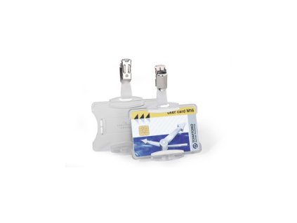 DURABLE 8118, pouzdro na ID kartu s otočným klipem 54x85 mm (Barva Čirá)