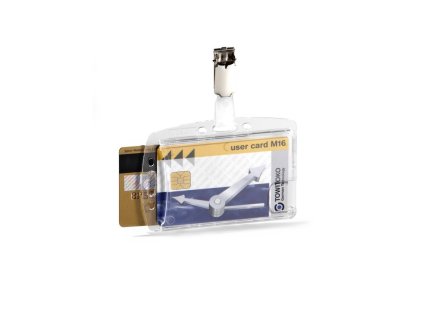 durable 8013 cire akrylove pouzdro na 2 karty s otocnym klipem 54x85 mm