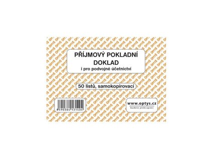 optys 1314 prijmovy doklad a6 samopropisovaci 50 listu