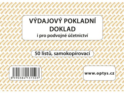 OPTYS 1315, Výdajový doklad A6, samopropisovací, 50 listů