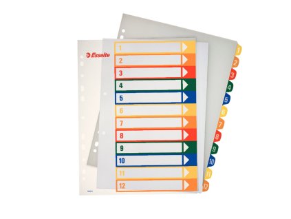 Przekladki Esselte A4 PP Numeryczne 1 12 MAXI