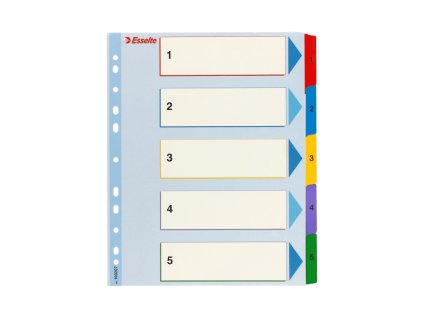 kartonove rejstriky esselte mylar s prepisovatelnym prednim listem a4 maxi 1 5 barev