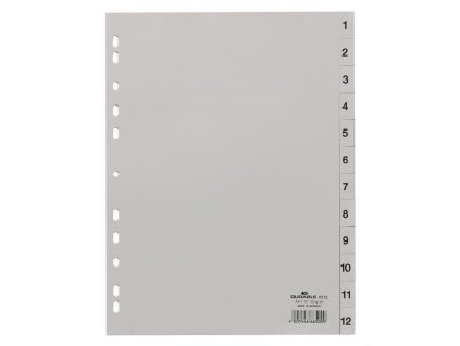 durable 6512 rozdruzovac plastovy sedy pp a4 euroderovani 1 12 cisel