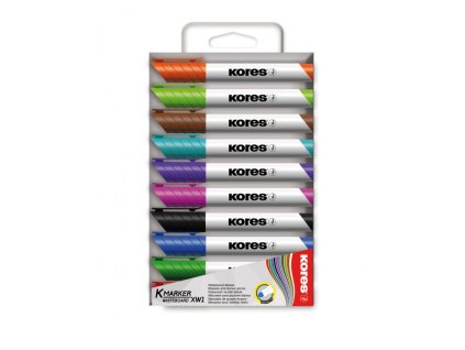 Kores K-Marker Whiteboard, popisovač na bílé tabule a flipcharty, kulatý hrot sada 10ks