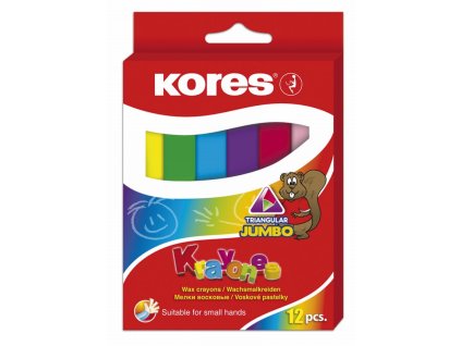 kores krayones voskove pastelky jumbo trojhranne sada 12ks