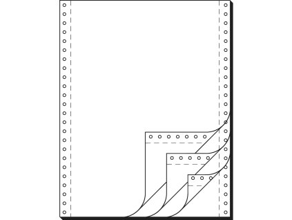 Tabelační papír 24 x 12" (1+3) 500 listů, boční perforace NCR