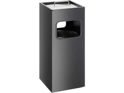 Durable 3331, odpadkový koš kovový čtvercový s popelníkem (Barva Černá)