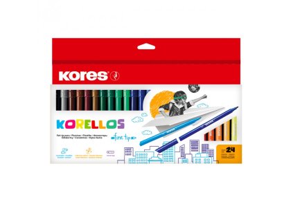 kores detske fixy korellos tenky hrot sada 24ks