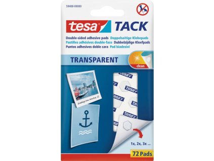 tesa tack 59408 oboustranne lepici polstarky transparentni 72 ks