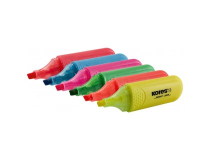 Zvýrazňovač Kores Bright Liner, klínový hrot (Barva Růžová)