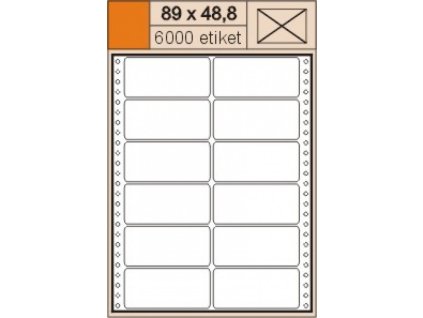 samolepici tabelacni etikety 89x488 mm dvourade 6000 etiket