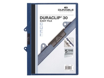 Durable 2229, DURACLIP 30 EASY FILE, závěsný rychlovazač A4 tmavě modrá