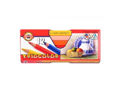 koh i noor 3152 souprava pastelek trojhrannych triocolor lakovanych 12 barev
