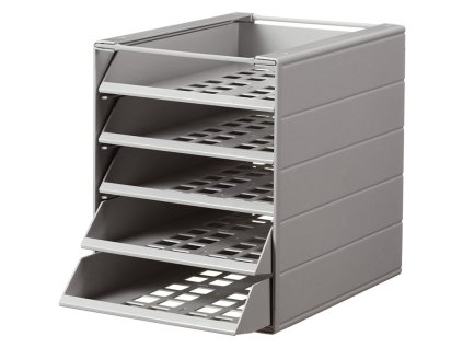 durable idealbox basic 5 otevreny ulozny box s 5 prihradkami sedy