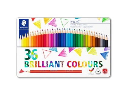 staedtler ergosoft 157 trojhranne pastelky v kovove krabicce sada 36 ks
