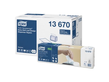 tork xpressnap 13670 extra jemne bily ubrousek s dekorem listku n4 karton 8x500 ks