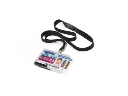durable 8926 pouzdro pushbox duo na 2 id karty s textilni snurkou cire