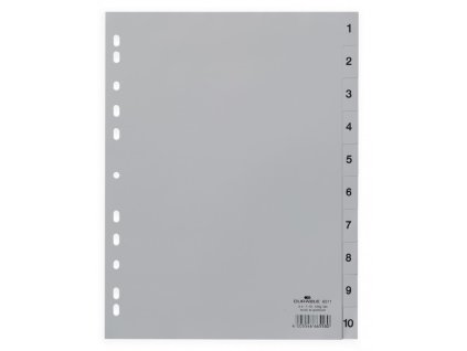 durable 6511 rozdruzovac plastovy sedy pp a4 euroderovani 1 10 cisel