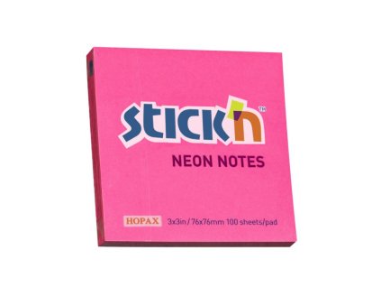 Hopax Stick'n Neon notes, samolepící bločky neonové, rozměr 76x76 mm, 100 lístků (Barva Žlutá)