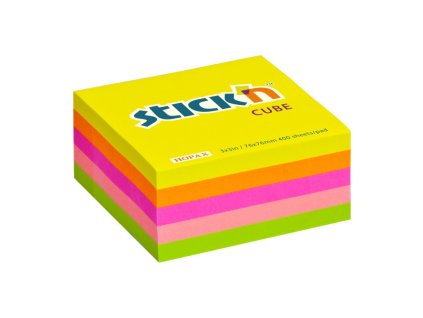 hopax samolepici kostka regular cube rozmer 76x76 mm neonovy mix 400 listku