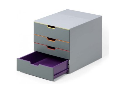 durable 7604 ulozny box na stul varicolor 4 zasuvky multibarevny