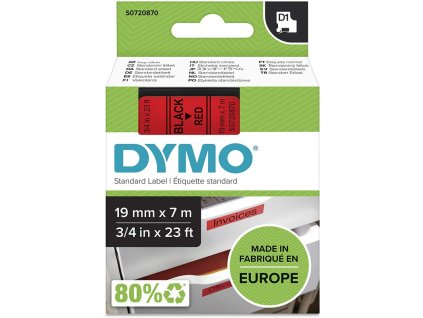 dymo polyester paska d1 19mm x 7m cerna na cervene s0720870